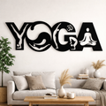 Minimalist Black MDF Yoga Wall Art | Laser Cut Meditation Decor for Living Room & Studio