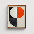 Modern Abstract Geometric Wall Art Frame | Minimalist Black White Orange Canvas | Contemporary Home Decor – The Nestify